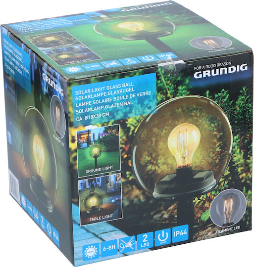 Grundig Spiked Solar Light Ball with Warm White Light IP44 22cmx21cmx21cmcm