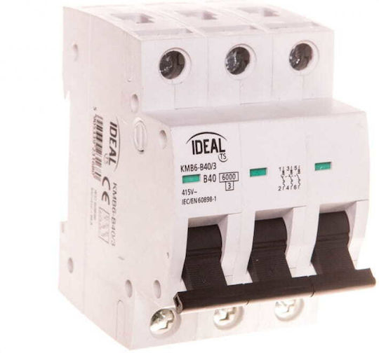 Ideal Τριπολικός Μεταγωγικός Διακόπτης Ράγας 400V 40A