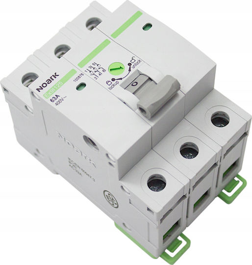 Noark Ex9I125 3-Poles General Use Panel Push Button Switch 63A