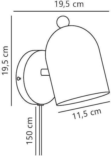Nordlux Lumină de Perete cu Soclu E27 Albastru 11.5x19.5cm