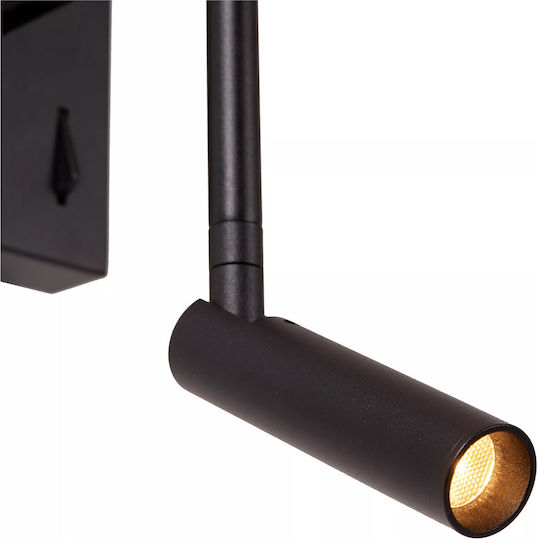 Lucide Lightning Finan Lamp Wall with USB Port Black