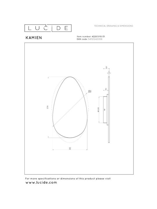 Lucide Lightning Kamien Модерен Осветително тяло За стена