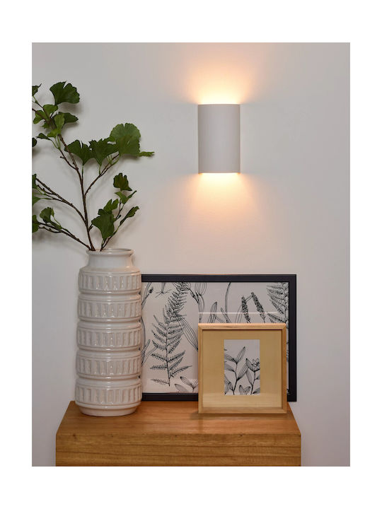 Lucide Lightning Gipsy Modern Lamp Wall with Socket G9 White 7cm