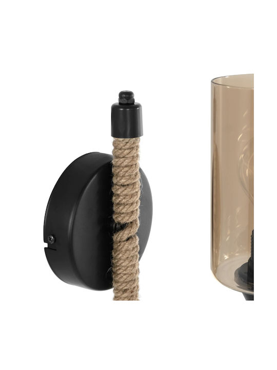 GloboStar Rift Vintage Φωτιστικό Τοίχου με Ντουί E27 Μαύρο 22.5x28.5εκ.