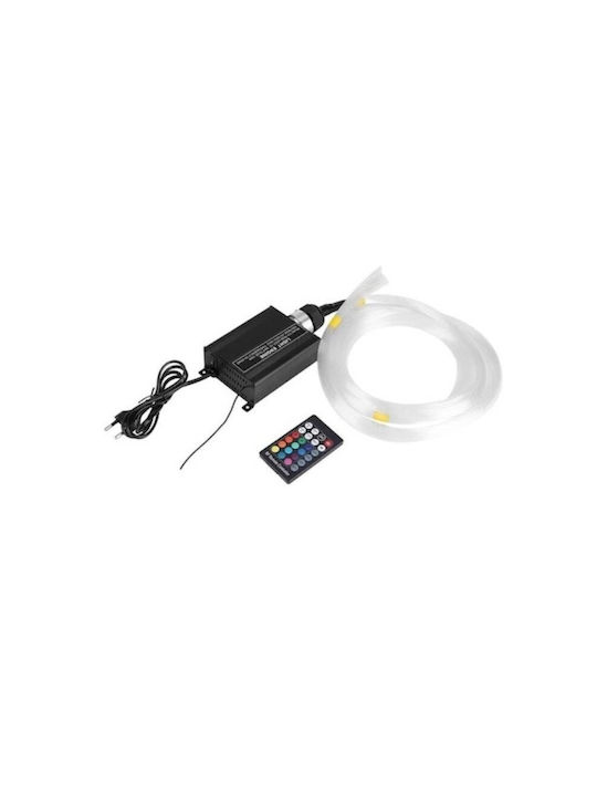 Комплект за оптични влакна за таван с LED RGB Idealstore с дистанционно управление, захранване 0.75 мм, 295 нишки, 3 метра, 12V безжично управление, Bluetooth, iOS, Android приложение