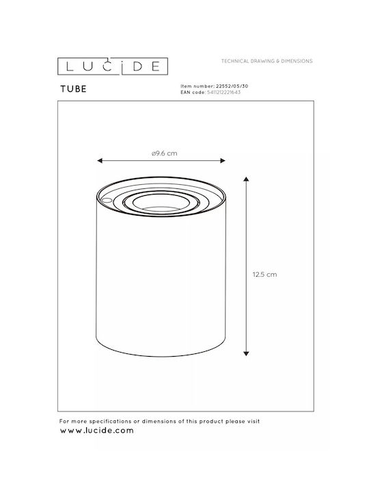Lucide Lightning Lustră Decorativă cu Soclu pentru Bec GU10 Negru