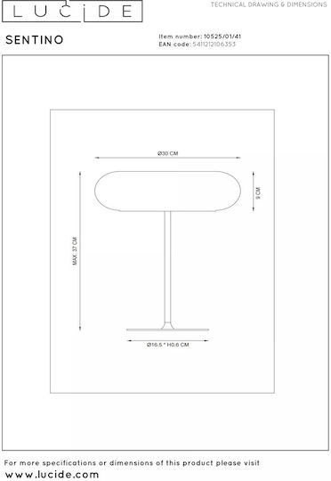 Lucide Lightning Sentino Decorative Lamp with Socket for Bulb G9 Brown