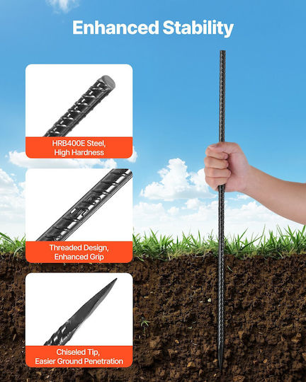Vevor 24-inch 20 Pack Rebar Stakes Heavy Duty Straight Galvanized Ground Anchors