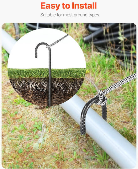 Vevor 16-inch 24 Pack Rebar Stakes Heavy Duty J Hook Galvanized Ground Anchors