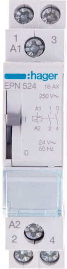 Hager 2NΟ 24VAC/12VDC Relee de Fază Blocare 16A Bipolar cu Tensiune 24V