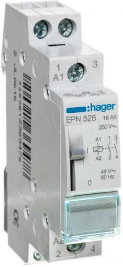 Hager 2NO 48VAC 24VDC Phase Relay Latching 16A Bipolar with Voltage 48V