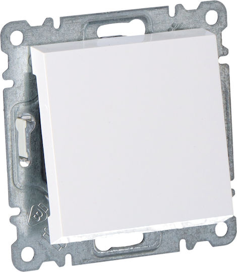 Hager Lumina 2 Waterproof Recessed Wall Switch Double without Frame Aller Retour White