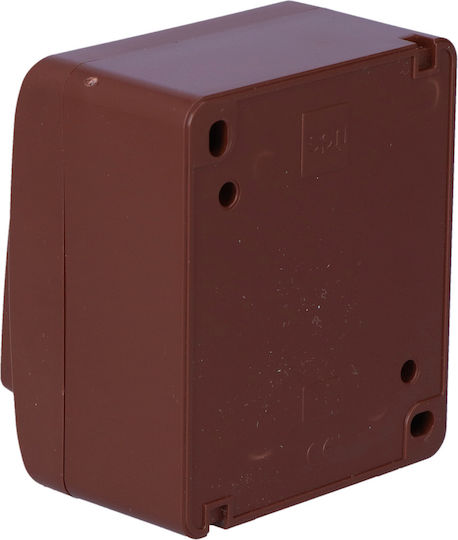 Elektro Plast Waterproof Wall Switch Single with Brown Frame