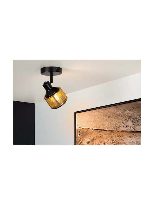 Lucide Lightning Rafa Single Spot with Socket E14 in Black Color
