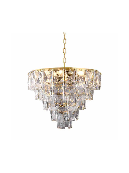 Eko Light Kronleuchter 6xE14 mit Kristallen Gold