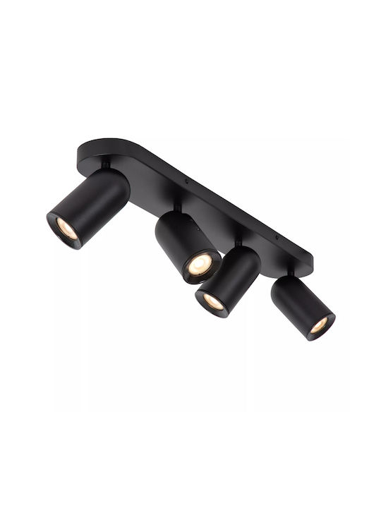 Lucide Lightning Punch Spot mit 4 Lichtern in Schwarz Farbe