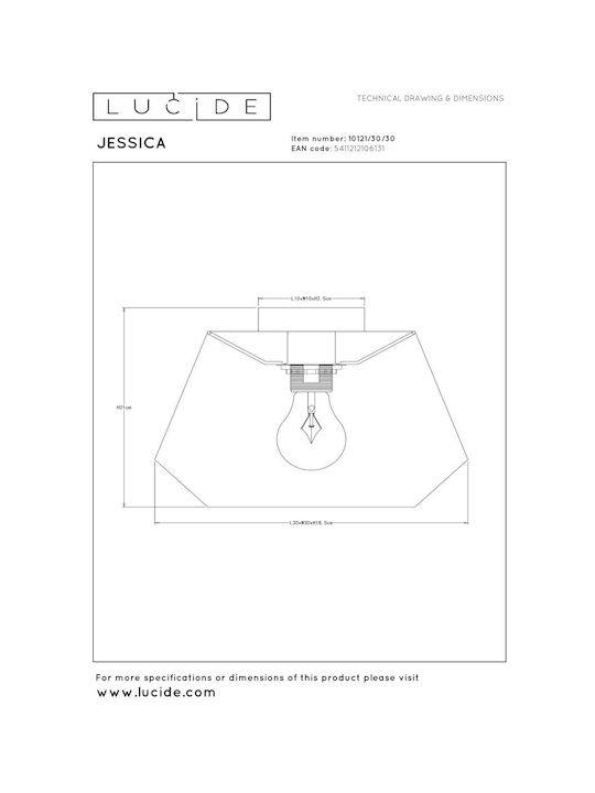 Lucide Lightning Flush Ceiling Mount Light Black with Socket E27