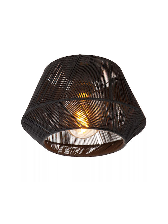 Lucide Lightning Flush Ceiling Mount Light Black with Socket E27