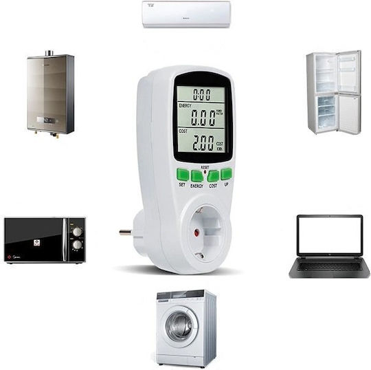 Energy Meter Socket Idealstore Saveenergy Digital Energy Consumption Setting Cost Kwh Setting Consumption Monitoring Large Display Energy Consumption Scheduling Maximum Power 3680 W Color White