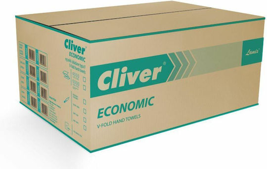 Cliver Prosop Zz Χειροπετσέτες Z-Fold 2 Φύλλων Λευκές 20 x 200τμχ PAP000076