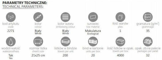 Cliver Prosop Zz Χειροπετσέτες Z-Fold 2 Φύλλων Λευκές 20 x 200τμχ PAP000076