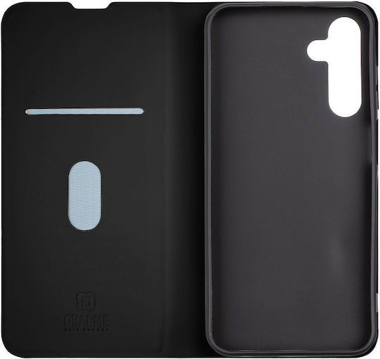 Obal:Me Smoothtouch Umschlag Rückseite Leder / Gehärtetes Glas Schwarz (Galaxy A25 5G)