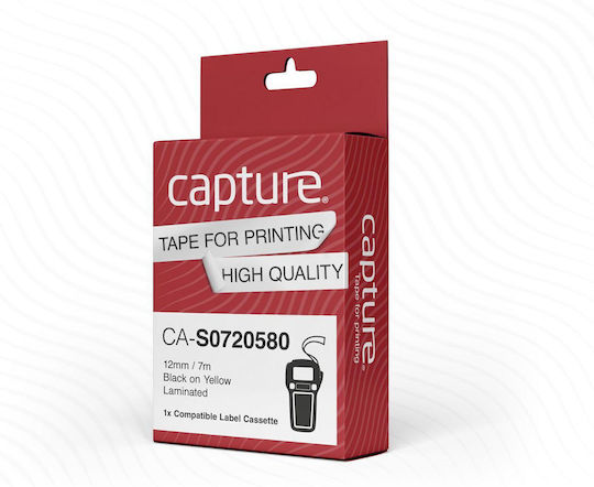 Capture Ταινία Ετικετογράφου 1m x 12mm σε Μαύρο Χρώμα Συμβατή με Dymo D1