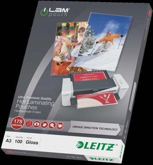 Leitz Пластмасови Желатинки Лъскави A3 175 Microns 100 Бройки