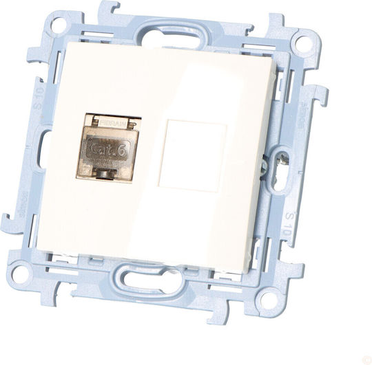 Kontakt-Simon Single Network Socket RJ45 Without Frame in White Color C61E.01/11