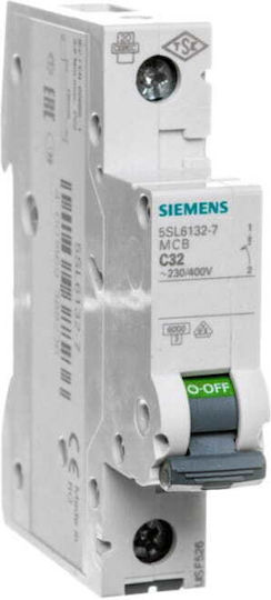 Siemens Automatic Circuit Breaker 32A Single-pole AC/DC 5SL6132-7