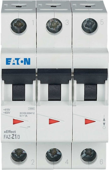 Eaton Automatischer Schutzschalter 1A Dreipolig AC 278919