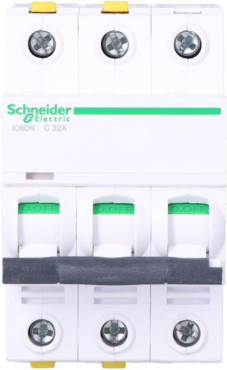Schneider Electric Automatic Circuit Breaker 32A Triple-pole AC A9F04332