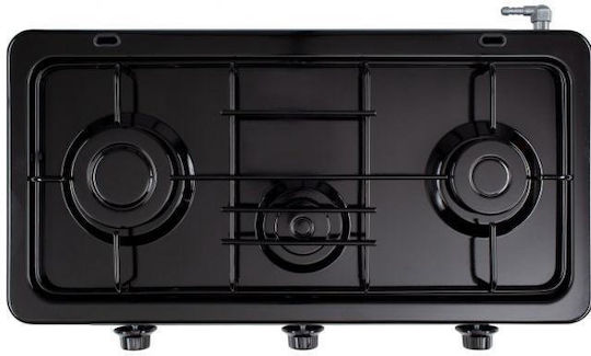 LDK Living Outdoors Amorfo Liquid Gas Countertop Triple Burner Black