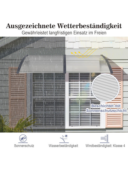 Costway Graue Aluminium Dach 199 x 99 cm Eingangstür Np11230hs