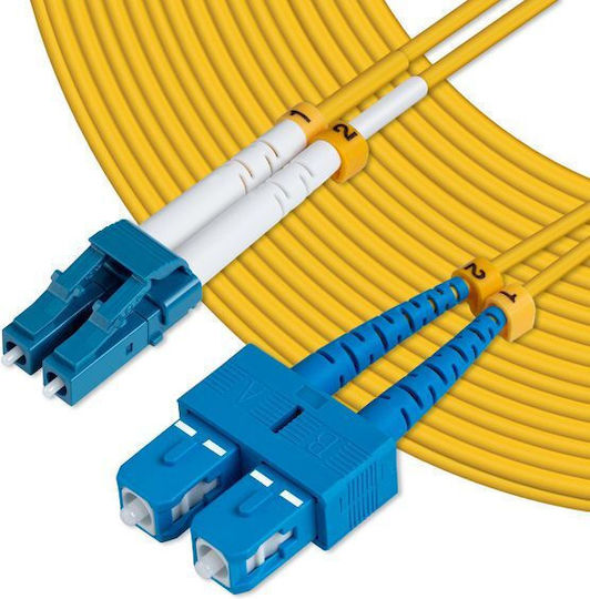Microconnect Optisches Faser Kabel LC/UPC-SC/UPC 20m Gelbe Faser-Optik-Steckverbinder