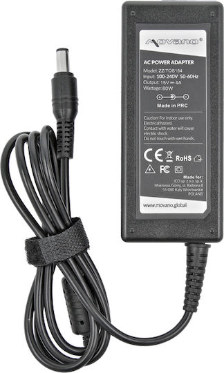 Movano Φορτιστής Laptop 60W 15V 4A για Toshiba
