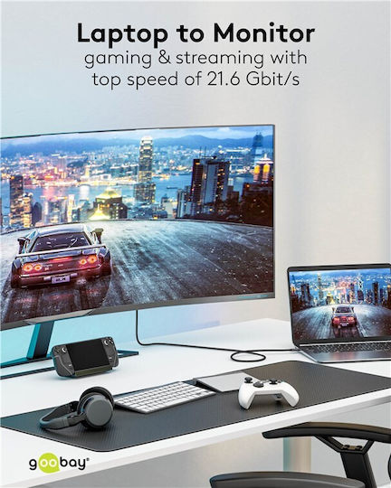 Goobay USB 3.1 Video Cable USB-C male - DisplayPort Μαύρο 1m 75704