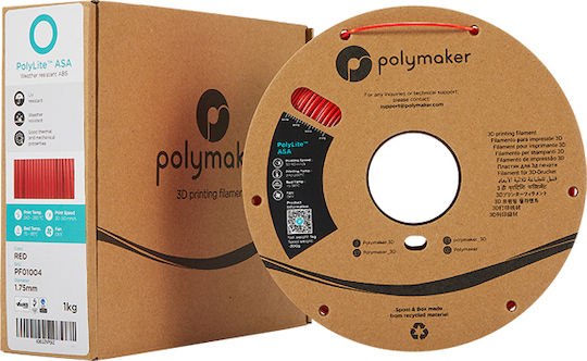 Polymaker ASA 3D Printer Filament 1.75mm Κόκκινο 1kg