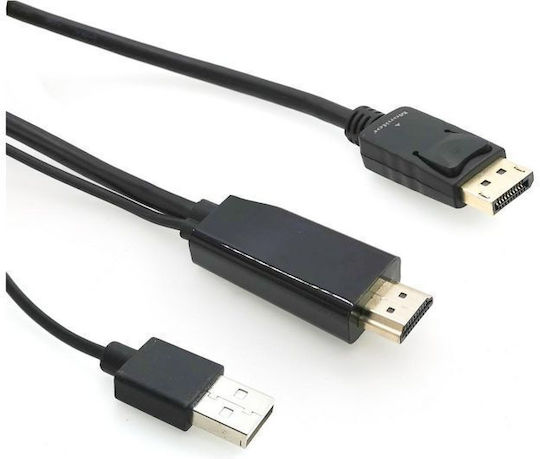 Lindy Cable mini DisplayPort male - HDMI male 2m Μαύρο (41426)