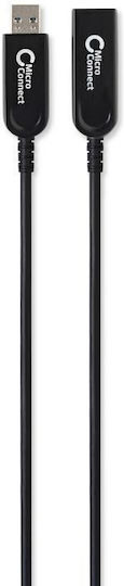 Microconnect USB 3.0 Kabel USB-A-Stecker - USB-A-Buchse Schwarz 20m USB3.0AAF20AOP