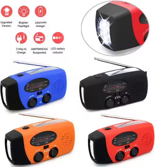 Verk Group 95p Φορητό Ραδιόφωνο Ηλιακό με USB Μπλε