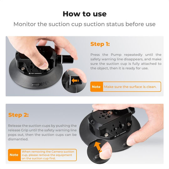 K&F Concept MS45 Suction Cup Ballhead Magic Arm KF31.100