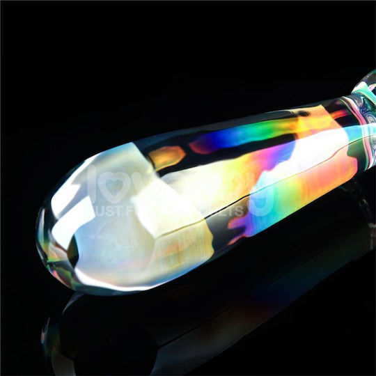 Glow In The Dark Glass Dildo Twilight Gleam Rising Ripples (έως 18 Δόσεις)