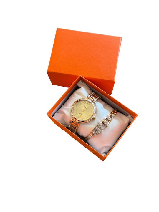 BTL Ceas de Damă cu Rose Gold Brățară Metalică