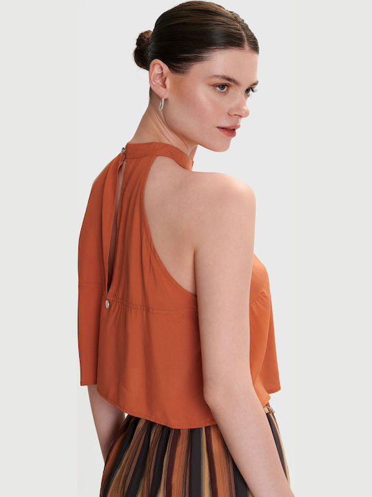 Women's Blouse Sleeveless Orange