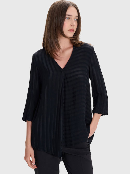 Tunika Gestreift Black