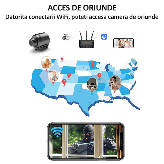 Κρυφή Κάμερα WiFi 1080p με Υποδοχή για Κάρτα Μνήμης και Ανιχνευτή Κίνησης