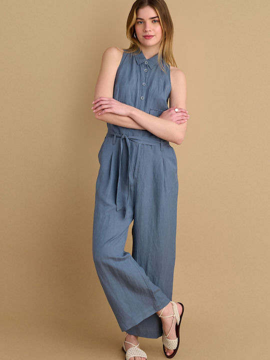 Women's Sleeveless One-piece Suit Blue