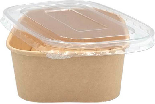 Pet Container Lid Food Kraft Rectangular 580-1000ml 50pcs