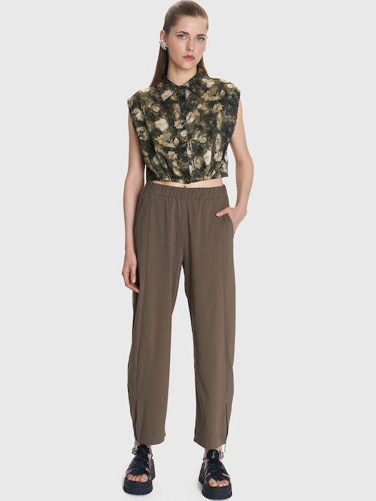 Women's Fabric Trousers Green